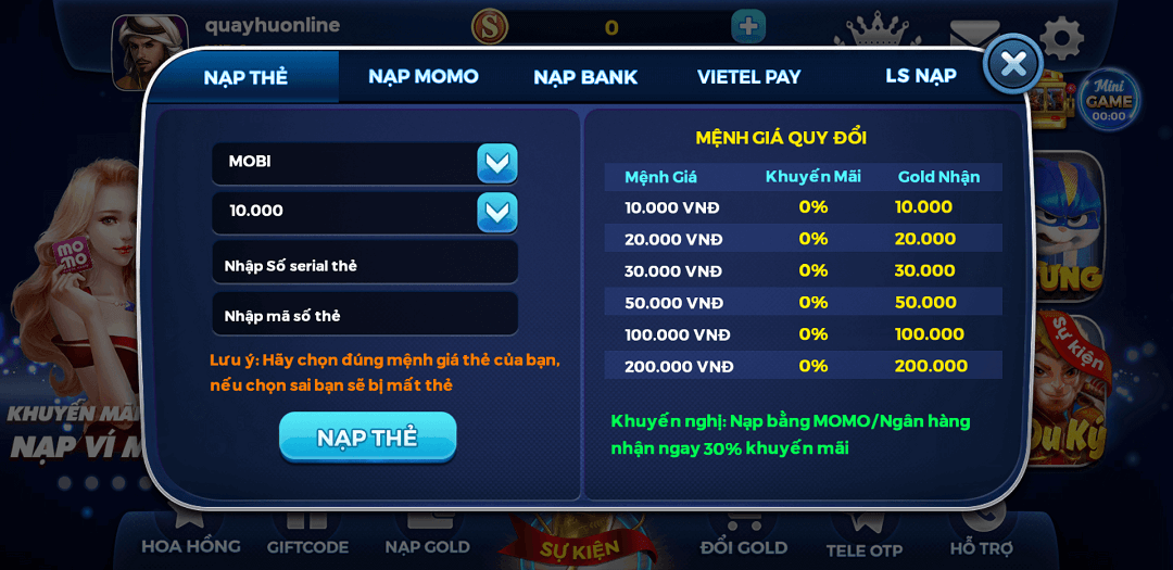 Cách rút tiền trong game nổ hũ