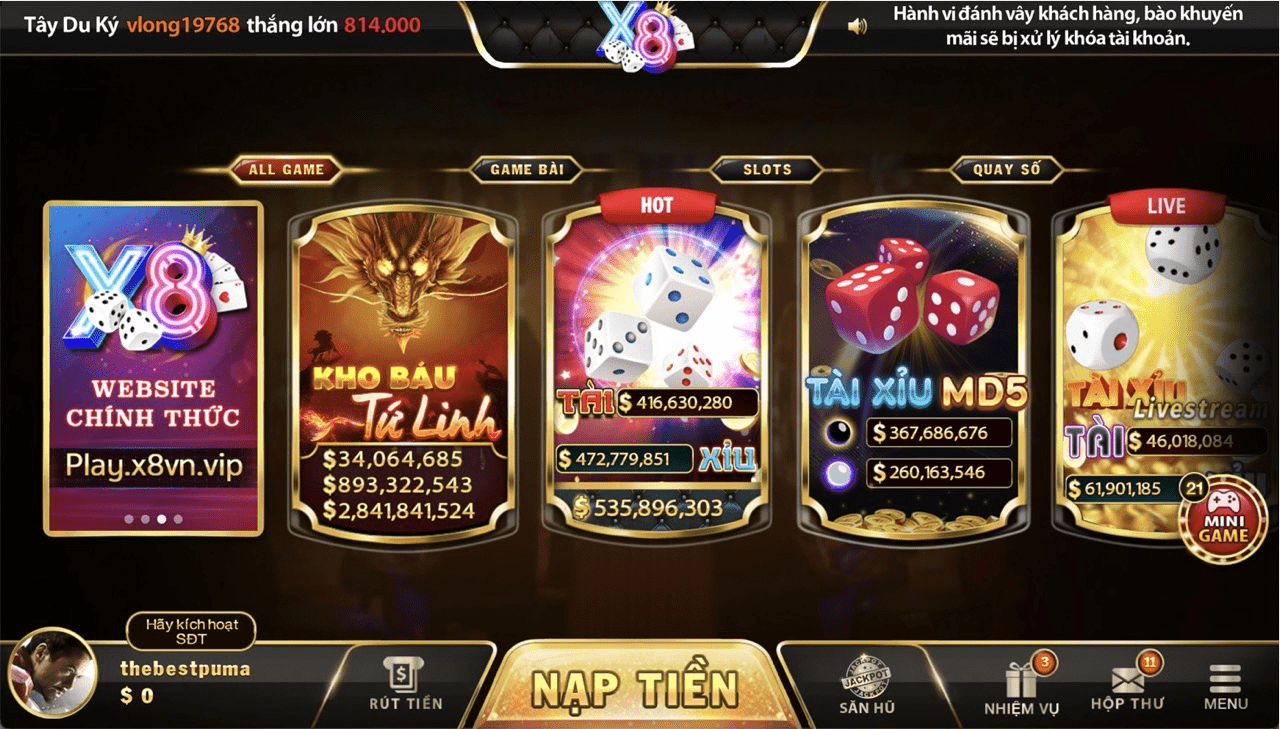 Giới thiệu cổng game nổ hũ đổi thưởng X8 Club