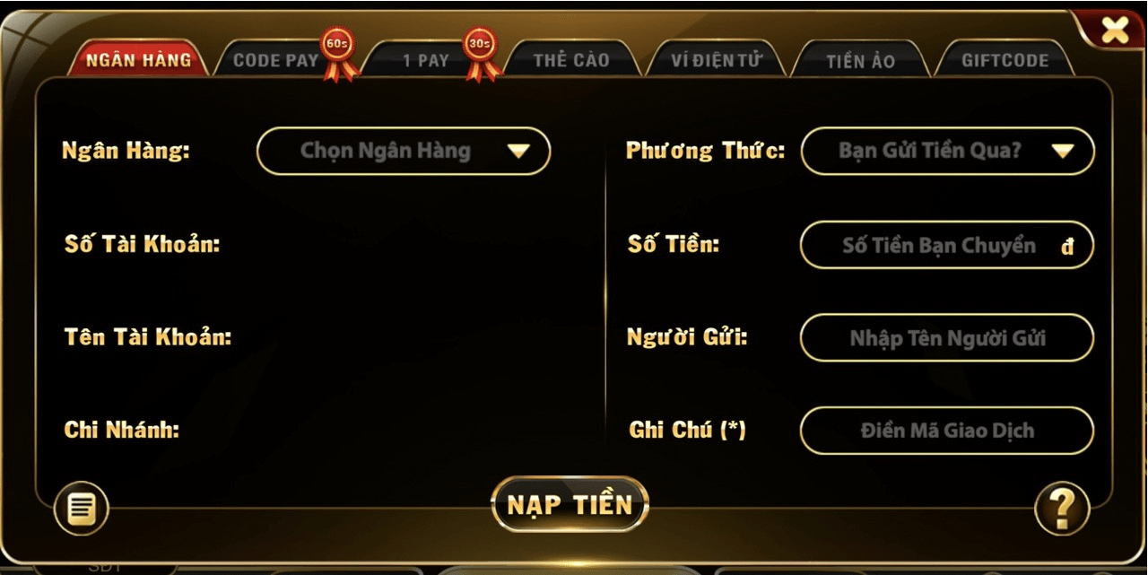 Hướng dẫn nạp tiền tại X8 Club